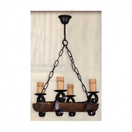 Lampara 4 Luces Tronco (38x35)