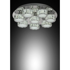 Plafon redondo Elegance de 8 luces LED redondas con difusor acristalado.