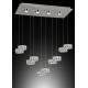 Colgante Elegance 10 luces redondas LED con difusor acristalado y base rectangular con 4 luces LED.