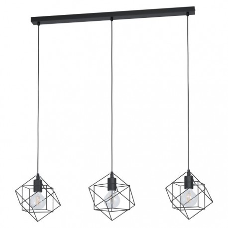 lampara colgante negra de tres luces