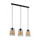 Lampara de tres luces de Rattan