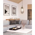 Colgante en acero y madera E27