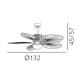 VENTILADOR DC 24W NIQUEL/NEGRO 5ASP.6VEL.132D C/REMOTO, MEMORIA Y TEMP.3000-4000-6000K