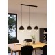 Lampara madera y negra 3L