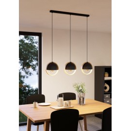 Lampara madera y negra 3L