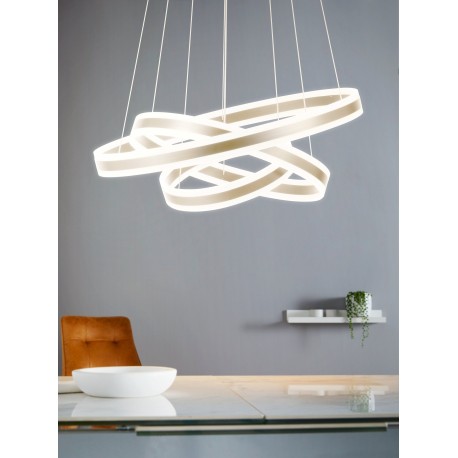 Lámpara de tres aros en color champán 177W