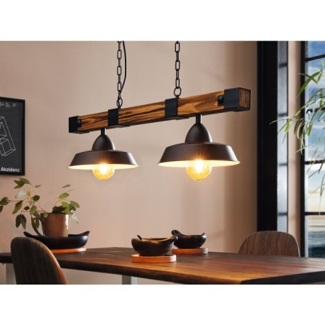 Lámpara rustica de madera 2L