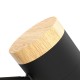 Lampara de pie en madera y negro 3L