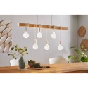 Lampara de colgar de madera y blanca de 6L