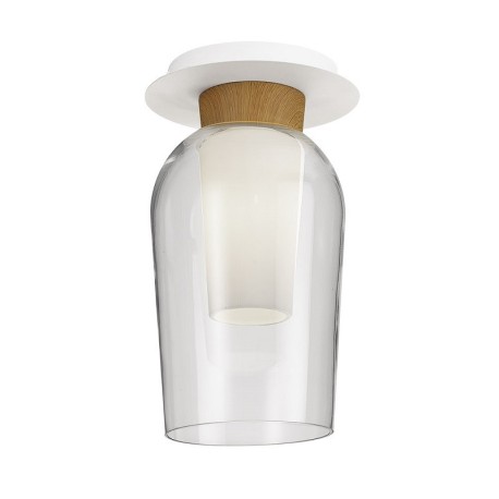 Plafón Nora blanco con madera 1L