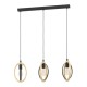 Lampara colgante de madera y color negro de 3L