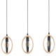Lampara colgante de madera y color negro de 3L