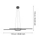 Lámpara colgante ZILLERIO en negro 21,4W