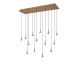 Lampara rectangular oro 14L 70W ANDRÓMEDA en forma de lágrima 3000K