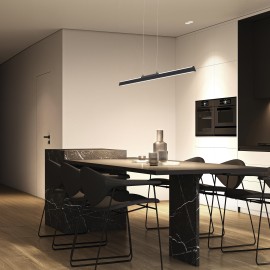 Colgante negro LINEAL 36W 3000K con luz arriba y abajo