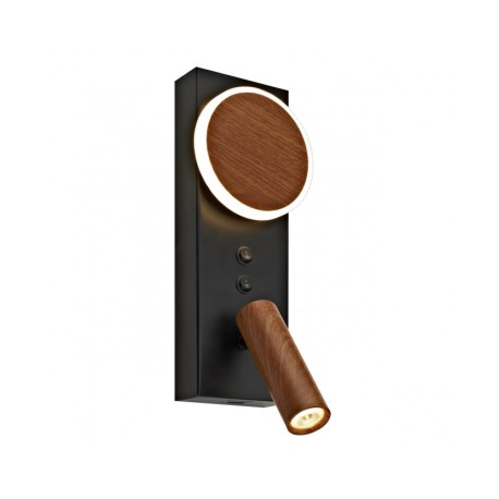 APLIQUE LED ARBAS NEGRO-MADERA OSCURA 11W