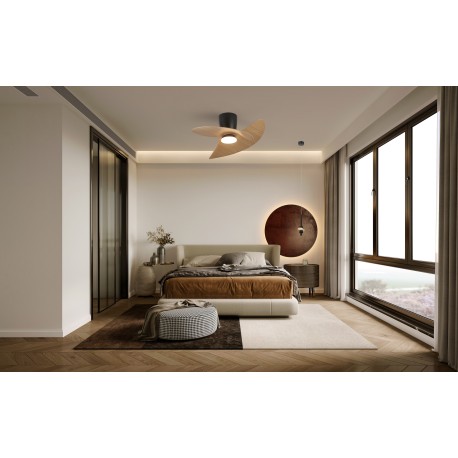 VENTILADOR ONA NEGRO-MADERA