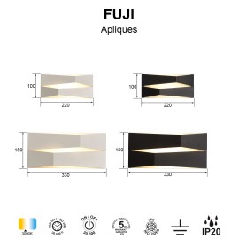 Aplique10W /14w 3000k en negro y blanco