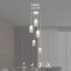 Lampara Nora en blanca con madera de 5L