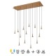 Lampara rectangular oro 14L 70W ANDRÓMEDA en forma de lágrima 3000K
