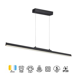 Colgante Negro LINEAL 54W 3000K con luz arriba y abajo