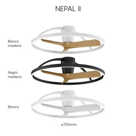Ventilador de techo NEPAL II 32W + 32w de motor DC Ø75cm