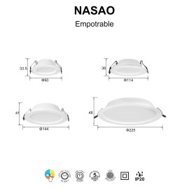 EMPOTRABLE LED NASAO CCT BLANCO