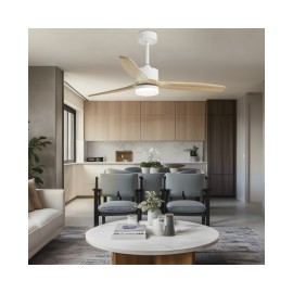 VENTILADOR MADEIRA BLCO-MADERA 132CMS 3 PALAS